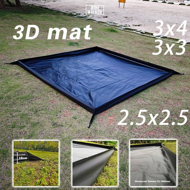 Wasserdichte Camping Matte aus Oxford Polyester von HIDE WALKER in Schwarz, 300 x 250 cm - Bild 1