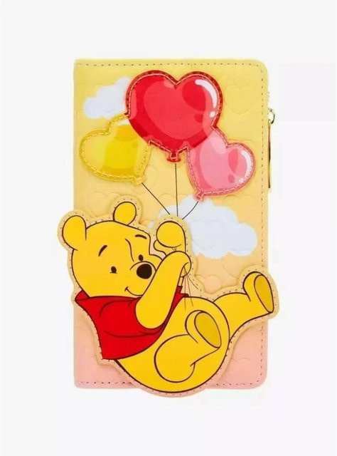 Winnie The Pooh Kartenetui aus PU-Leder in Schwarz-Weiß-Gelb mit großem Fassungsvermögen - Bild 1