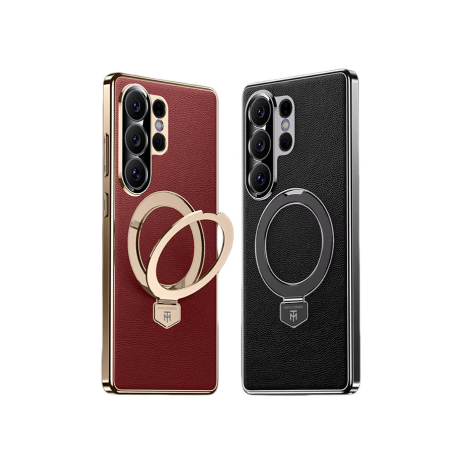 Magnetische Business-Lederhülle für Samsung Galaxy S26 Ultra in Schwarz mit Metallhalterung und kabelloser Ladefunktion - Bild 4