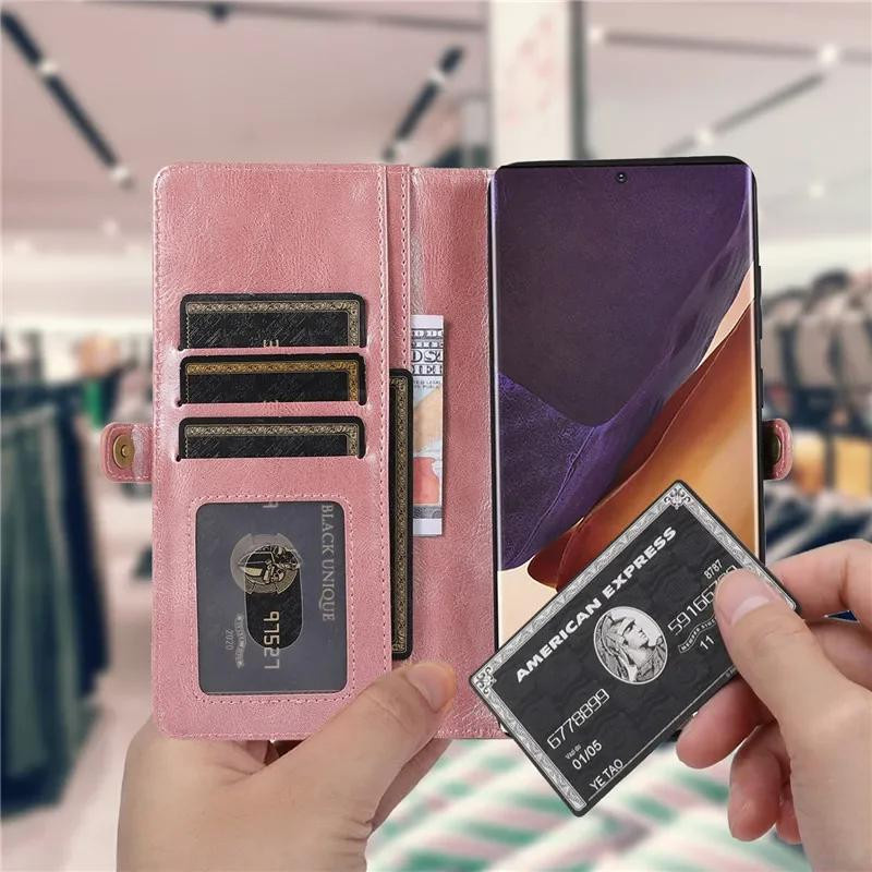 Magnetische Leder Handyhülle mit Geldbörse Funktion für Samsung Galaxy S25 Ultra S24 Plus Note 20 A54 A14 A73 A53 A33 A13 A72 A52s A32 A50 A50S A30S von G.MING in verschiedenen Farben - Bild 2