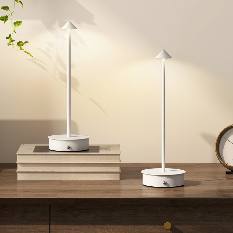 HOMCOM 2er-Set wiederaufladbare USB-Tischlampen mit LED und Touch-Steuerung, dimmbare Nachttischlampen in Weiß für Schlafzimmer, Wohnzimmer oder Büro - Bild 2