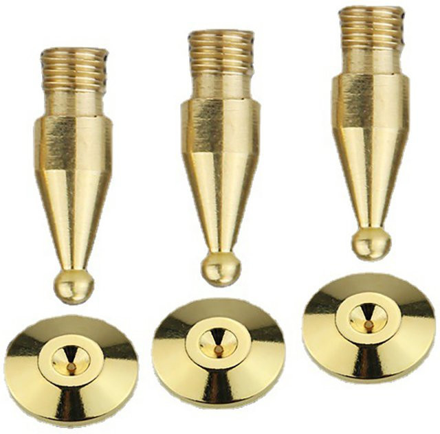JETTING HiFi Lautsprecherfüße aus Kupfer in Gold mit Gewinde zur Stoßdämpfung - Bild 1