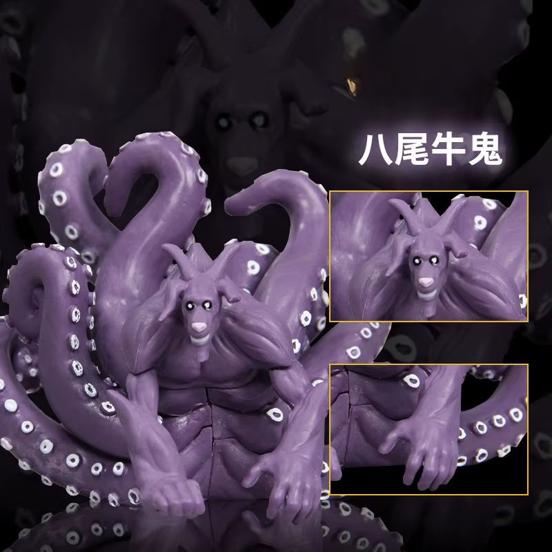 Bandai Naruto Anime Tail Beast Series Schreibtischspielzeug Ornament aus Kunstharz in Lila, Höhe: 10 cm - Bild 5