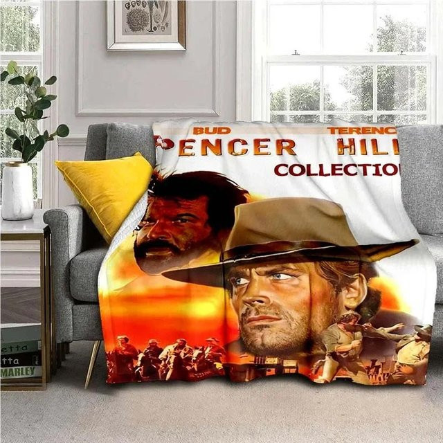 Bud Spencer Terence Hill Wurfdecke für Kinder aus Polyester, weich und warm, Mehrfarbig, B: 150 cm, T: 100 cm - Bild 1