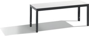 C+P Sitzbank Basic Plus Umkledebank für Feuchträume in Weiß mit schwarzgrauem Gestell, B/T/H: 100 x 35 x 42 cm - Bild 1