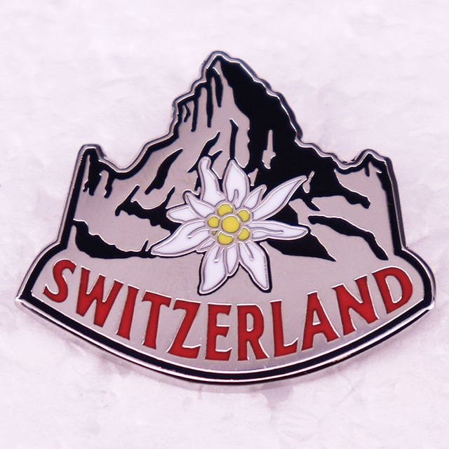 Edelweiss Brosche, Hartemail, Schweizer Nationalblume, Unisex - Bild 1