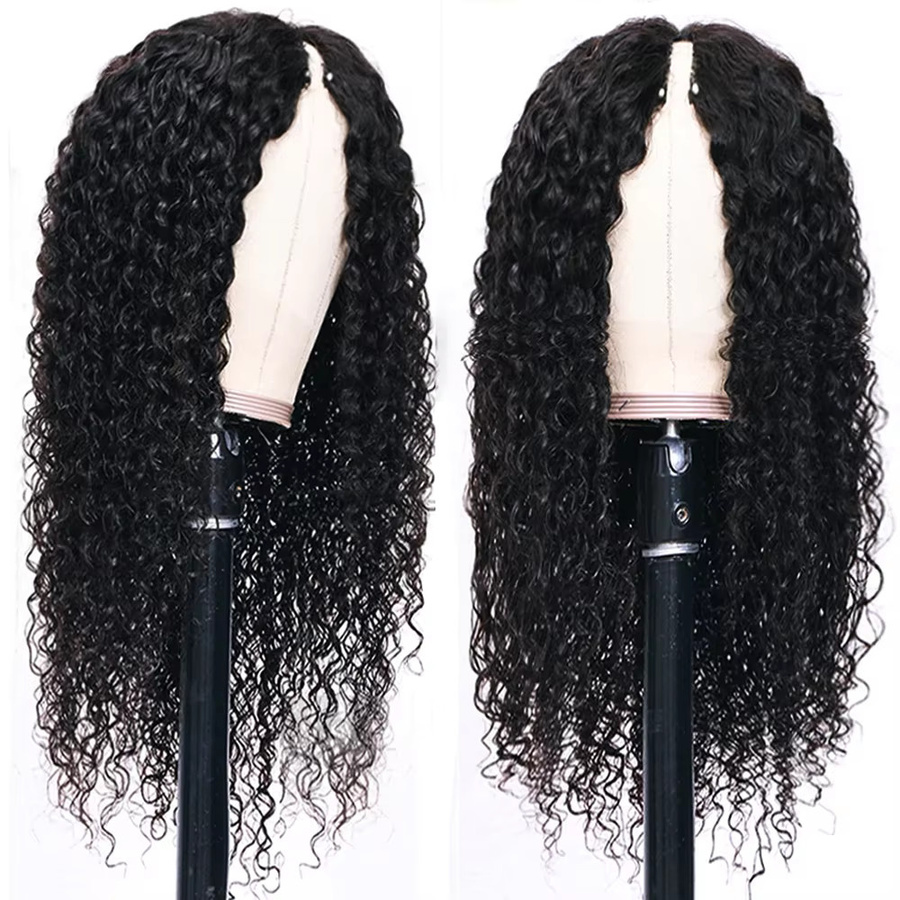 Sooolavely Echthaarperücke Kinky Curly Deep Wave, Damen - Bild 3