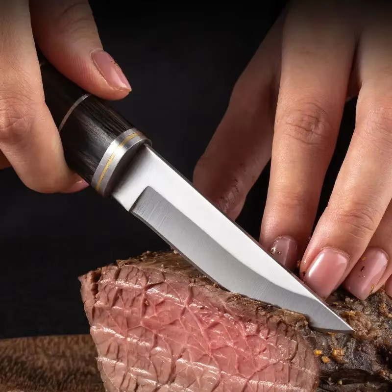 GuanQi Allzweckmesser aus Edelstahl mit Holzgriff für Fleisch, Fisch und Obst - Bild 2