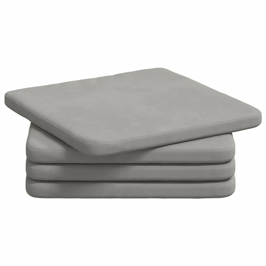 vidaXL Sitzkissen 4er Set Hellgrau aus Mikrofaser mit abnehmbarem Bezug B/B/H: 40 x 40 x 3 cm - Bild 2