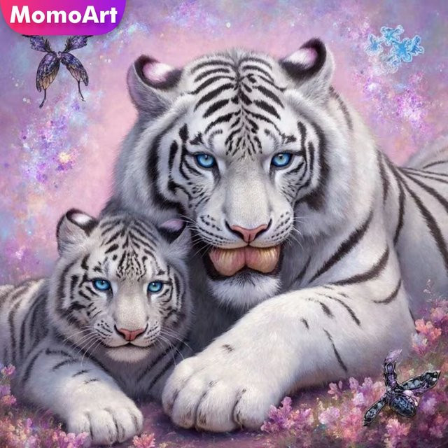 Momoart Diamant-Malerei Tiger DIY Diamant-Mosaik Set mit Acryl-Elementen in Multicolour, B/H: 20 x 20 cm - Bild 1