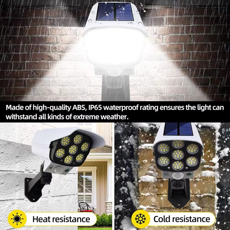 IWP Solar-Außenleuchte mit 77 LED und Bewegungssensor, wasserdichter LED-Flutlichtstrahler in Weiß für Garten, Terrasse und Einfahrt - Bild 5