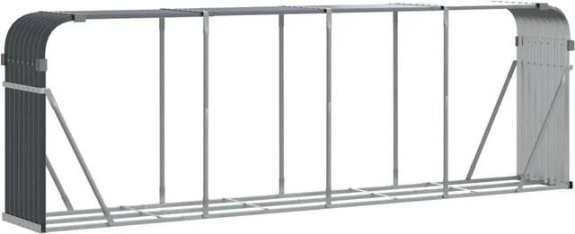 vidaXL Kaminholzunterstand aus verzinktem Stahl in Anthrazit, B/T/H: 300 x 45 x 100 cm - Bild 1