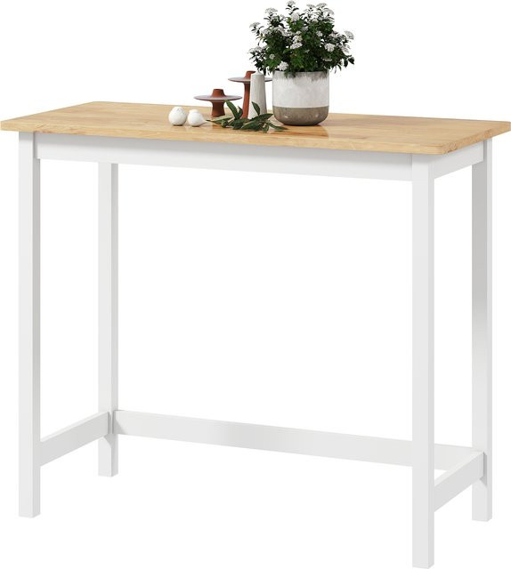 HOMCOM Bartisch Stehtisch aus Massivholz in Eiche Optik, moderner Küchentisch für Wohnzimmer und Esszimmer, B: 108 cm, T: 48 cm, H: 91 cm - Bild 1