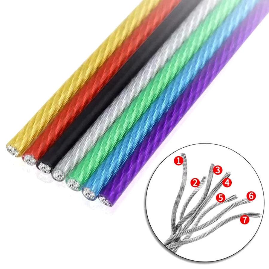 PVC-beschichtetes Edelstahlseil aus 304 Edelstahl in verschiedenen Farben und Durchmessern von 1 mm bis 6 mm - Bild 2