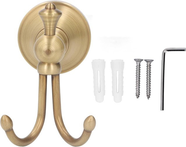 Meterk Vintage Wandhaken für Badezimmer und Flur aus Messing und Edelstahl in Gold, Wandmontiert - Bild 1