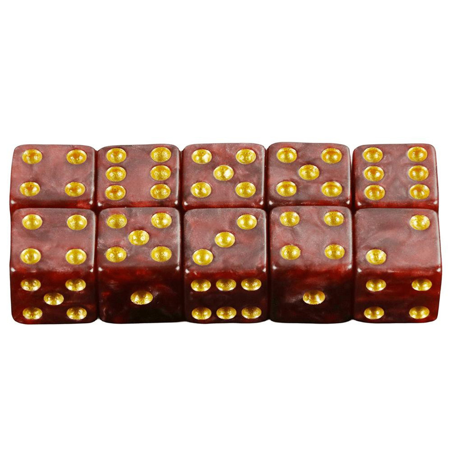 Allbestart Mini Würfel 10-teiliges Set D6 Marmor Effekt Goldene Pips Kunststoff Bunt / Mehrfarbig - Bild 3