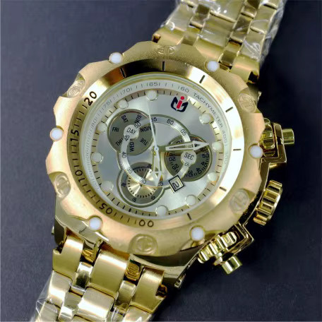 NEPIC Armbanduhr Quarz, Edelstahl, Gold, Herren - Bild 2