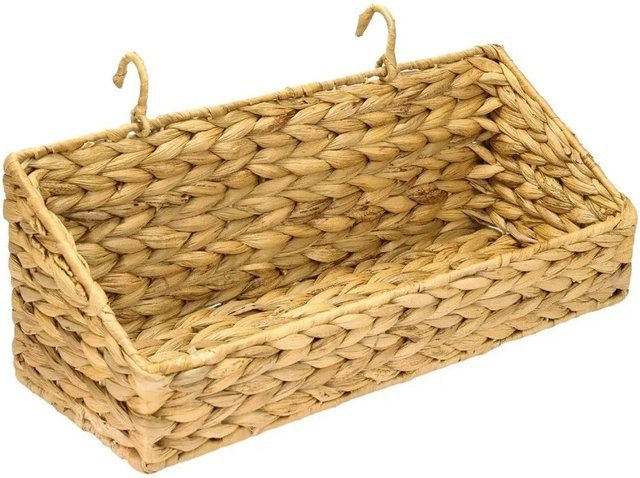 HMF Hängekorb aus geflochtener Wasserhyazinthe mit Metallrahmen B/T/H: 40 x 15 x 15 cm - Bild 1