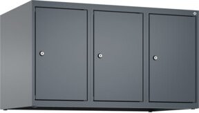 C+P Aufsatzschrank 7016/7016 aus Stahl mit Zylinderschloss und 3 Abteilen, Farbe Anthrazit/Grau, B: 50 cm, H: 90 cm, T: 50 cm - Bild 1