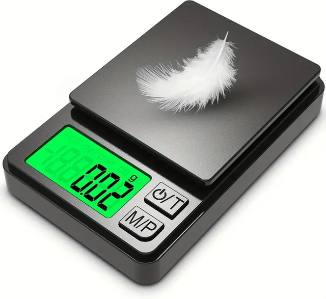NOCCLILI Digitale Präzisions-Taschenwaage in Schwarz mit LCD-Display, Tragbare Miniwaage für Lebensmittel und Schmuck bis 1000g mit 0,1g Genauigkeit - Bild 1