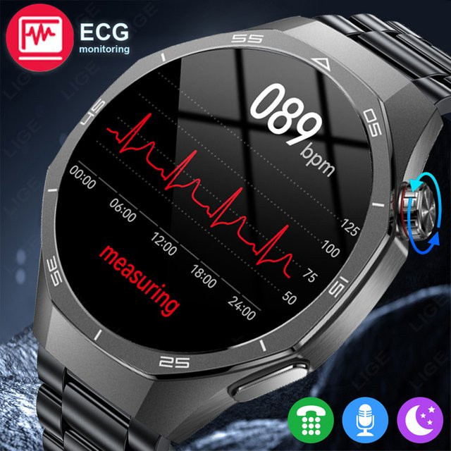 LIGE Smartwatch, Edelstahl, Schwarz, Unisex - Bild 1