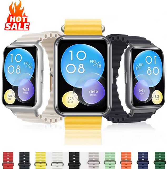 Uhrenarmband Silikon, Schwarz, Damen, für Huawei Uhr Fit 2 - Bild 1