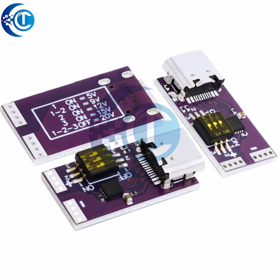 EGBO 100W Typ-C PD Schnellladegerät Decoy Board mit fester Ausgangsleistung für DC Laptop, Motor und LED-Licht, lila - Bild 2