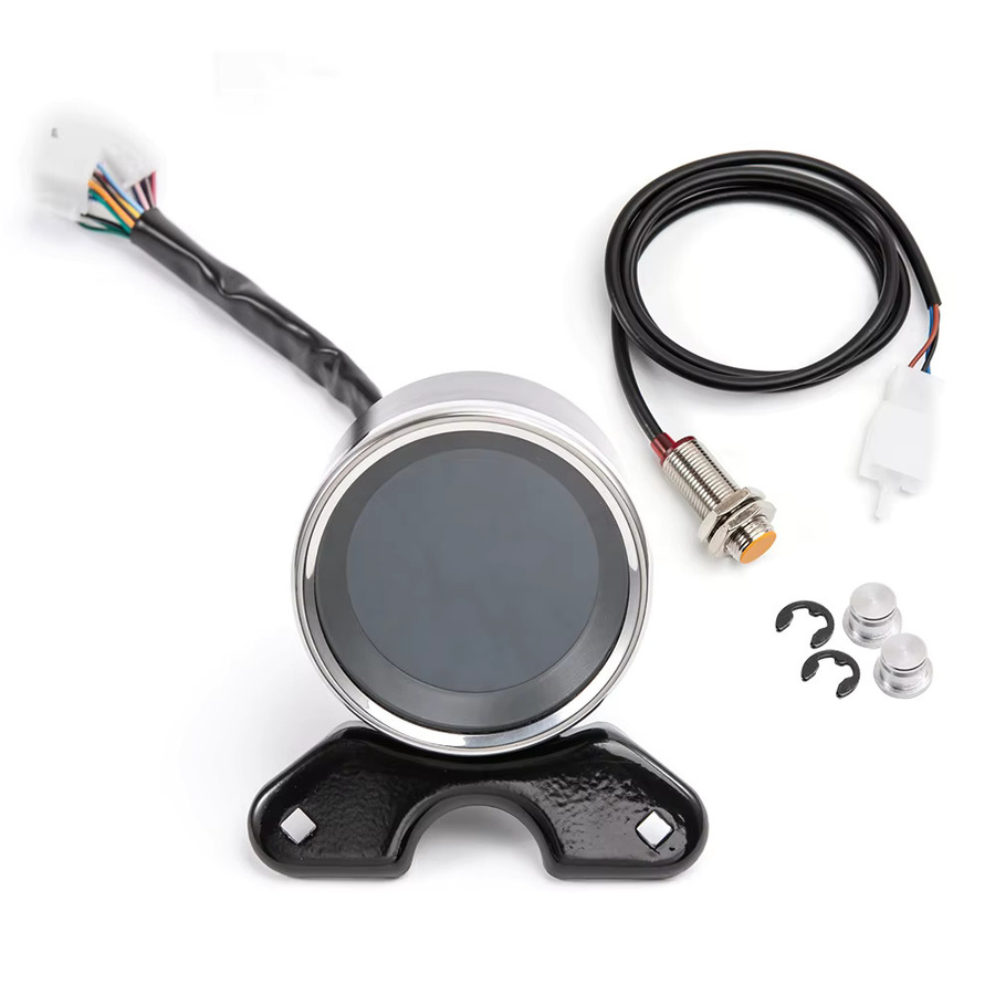 Evomosa Multifunktionale Motorrad-Anzeigen in Schwarz mit digitalem Kilometerzähler, Tachometer, Drehzahlmesser, Kraftstoffanzeige und LED-Indikator - Bild 4