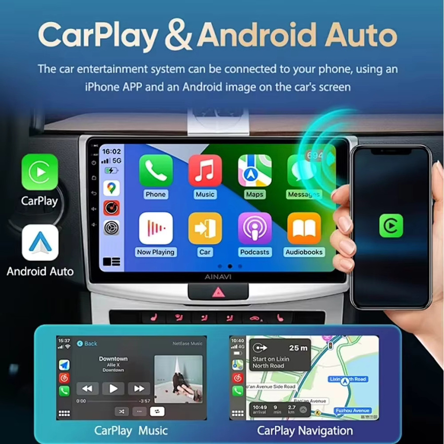 FengShiDa Android 16 Auto-Radio für Fiat Panda 2003-2012 mit Bluetooth, GPS, Navigation und kabellosem Carplay in Schwarz - Bild 3