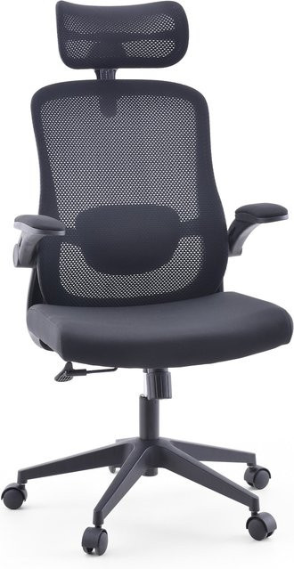 MyBuero Home Office Bürostuhl Vertuflex in Schwarz mit Stoff und Netzstoff sowie abklappbaren Armlehnen - Bild 1