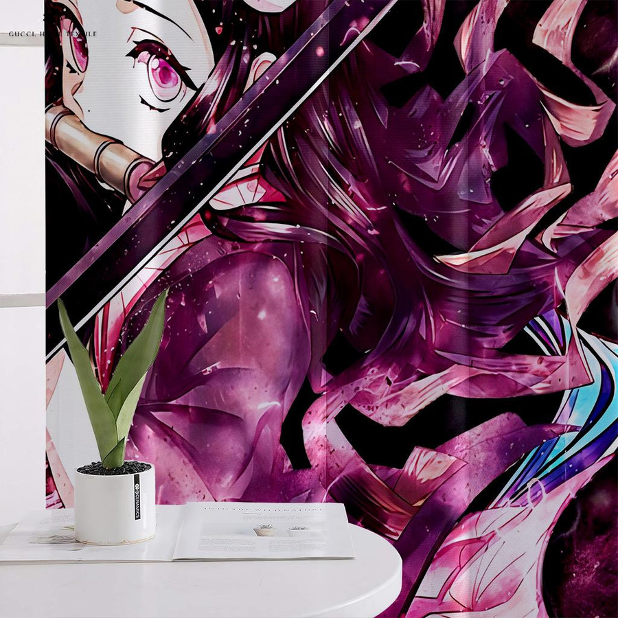 Yiran Furniture Anime Cartoon Vorhänge aus Polyester, 2er-Set, Mehrfarbig, Breite: 50 cm, Höhe: 130 cm - Bild 3