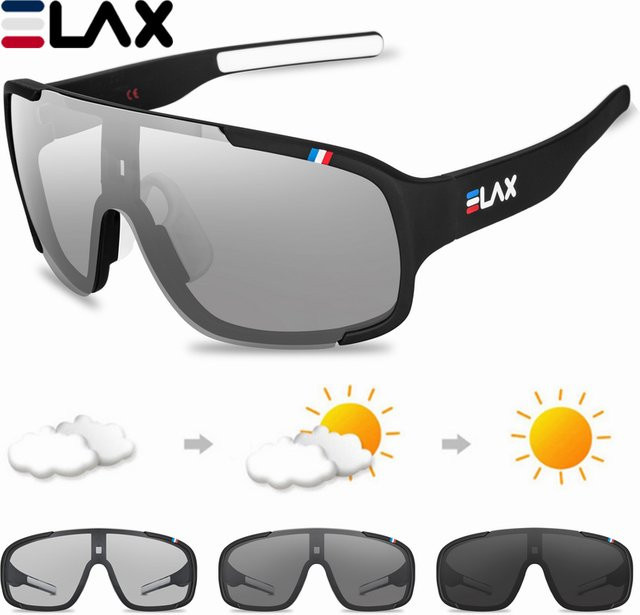 ELAX Sportsonnenbrille, polarisiert, photochrom, Vollrand, black, Unisex - Bild 1