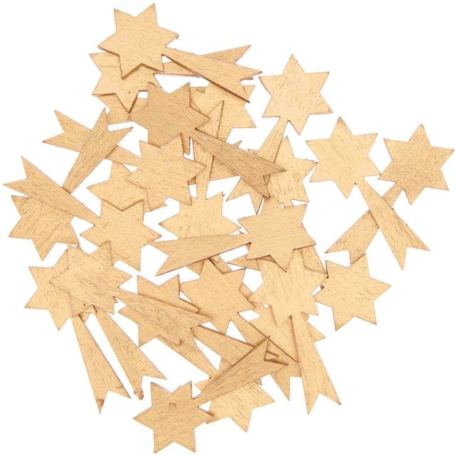 Rico Design Holzstreu Sternschnuppe in Gold - Bild 1