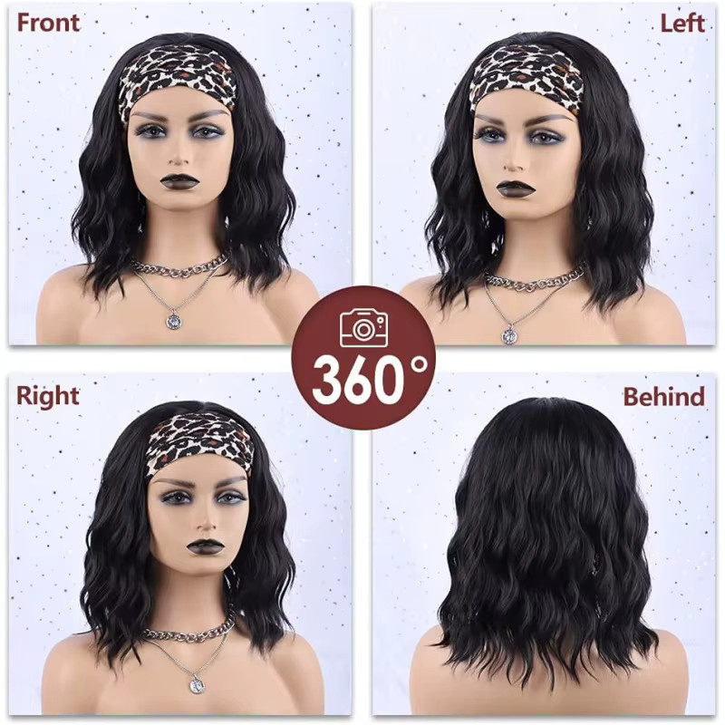 Suri Hair Bob-Perücke, kurze gewellte Synthetik-Perücke, Schwarz, 40,6 cm - Bild 3