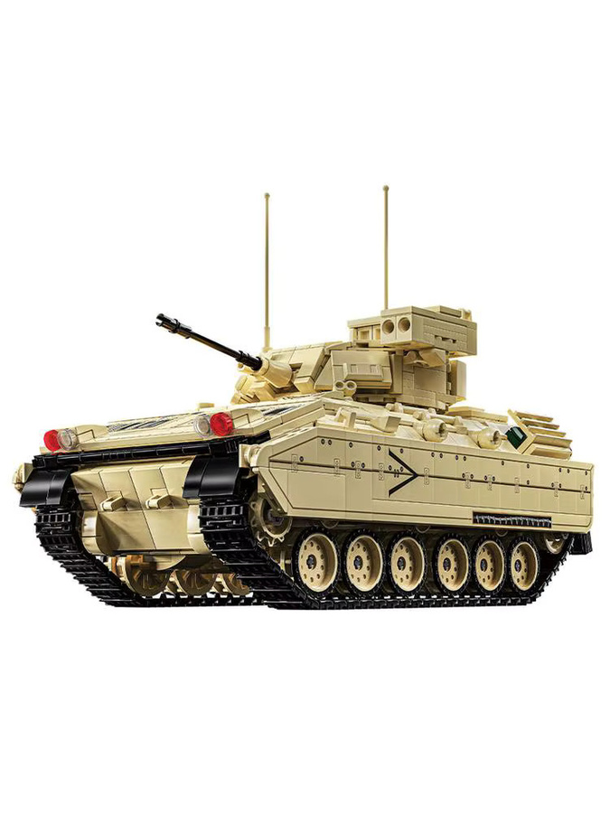 12GO 96007 M2 Bradley Gepanzertes Fahrzeugmodell Bausteinset in Grau mit 1862 Teilen - Bild 6