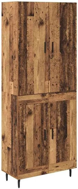 vidaXL Highboard 2-teilig in Altholz-Optik und Glas, modern, braun, B/T/H: 180 x 34 x 120 cm - Bild 1