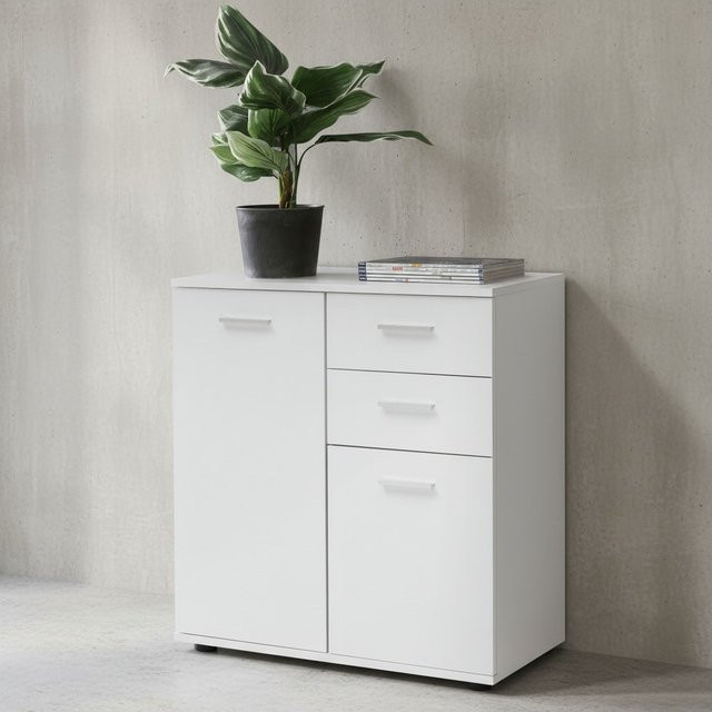 KADIMA DESIGN Kommode Sideboard mit 2 Türen und 2 Schubladen, matt, B/T/H: 78 x 36 x 78 cm - Bild 1