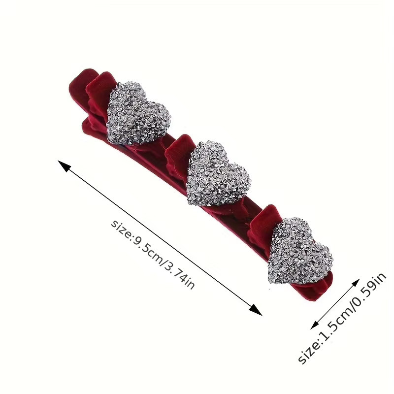 Haarspangen-Set Samt, Diamanten - Bild 3