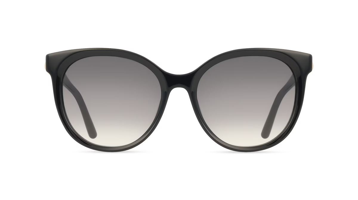 Furla SFU887 Sonnenbrille Rund, Vollrand, Kunststoff, Schwarz, Damen - Bild 1