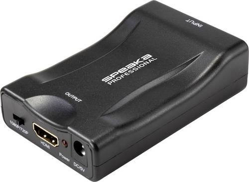 SpeaKa Professional AV Konverter SP-9395928 SCART zu HDMI in Schwarz mit 1920 x 1080 Pixeln - Bild 1