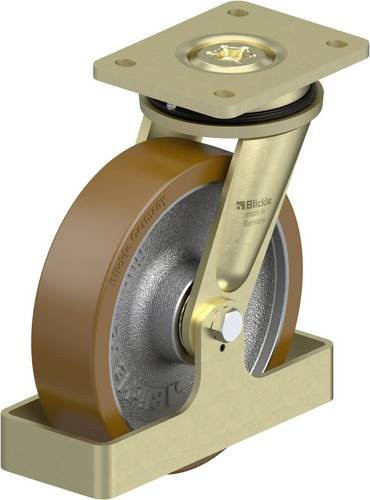 Blickle Schwerlast-Lenkrolle LS-GB 200K-FS in Silber mit 200 mm Rad-Durchmesser und 1000 kg Tragfähigkeit - Bild 1
