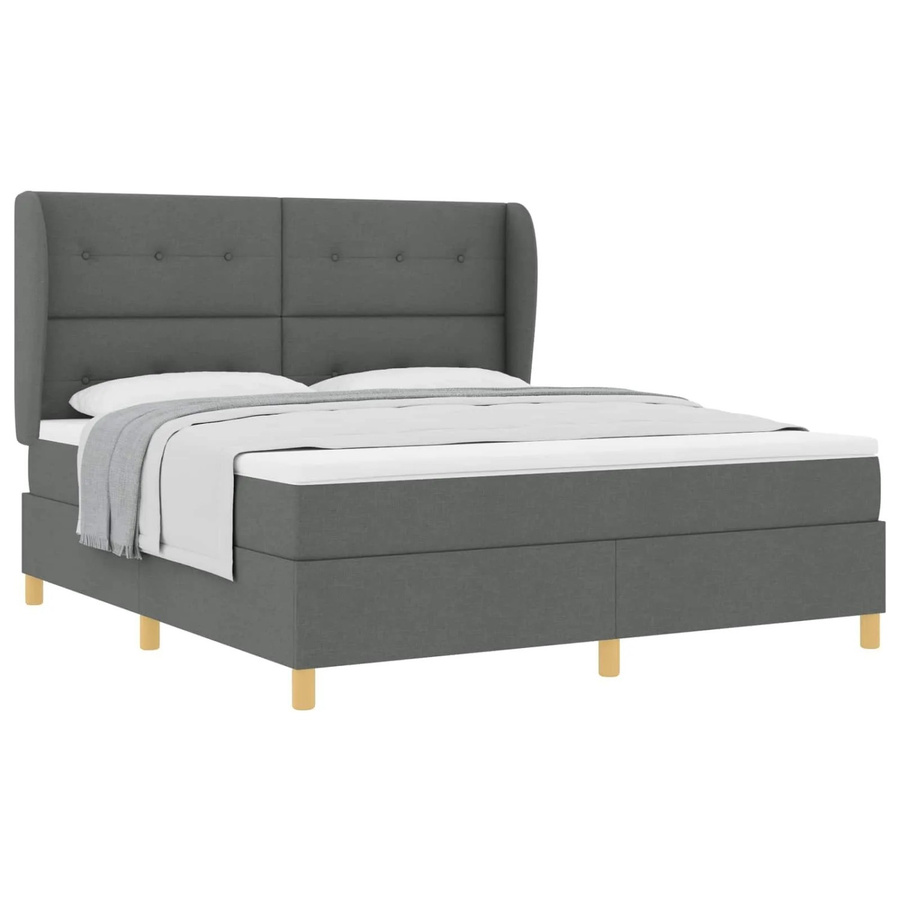 vidaXL Boxspringbett mit Matratze und Schubladen in Grau, B/T/H: 180 x 200 x 34 cm - Bild 2