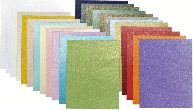 OBESTDA Perlglanzpapier Set in 25 Farben, bedruckbar, 120 g/m², Bastelpapier für Kinder und DIY Scrapbooking, Multicolour - Bild 1