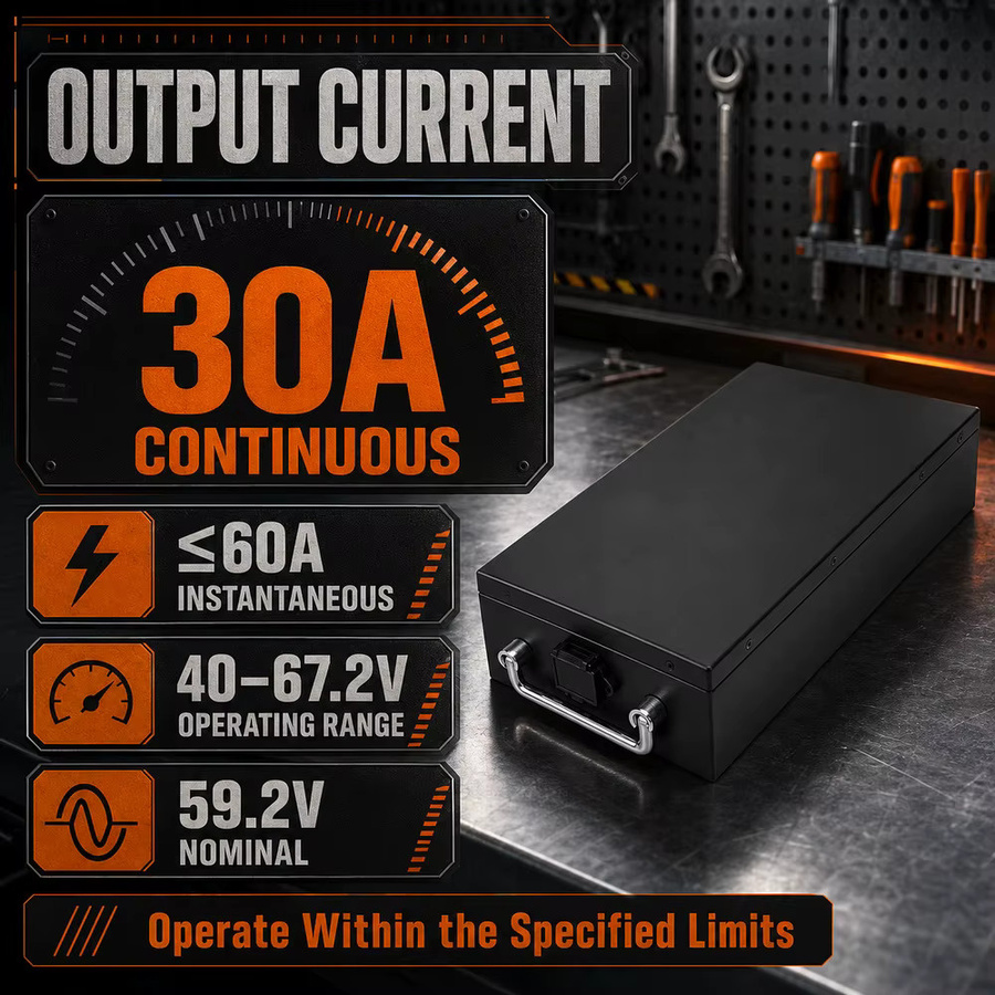 Ddadache Ersatzakku 60V 30Ah für Elektroroller und Harley Elektromotorrad, 1800Wh Lithium-Ionen Akkupack, Schwarz, Wasserdicht - Bild 1