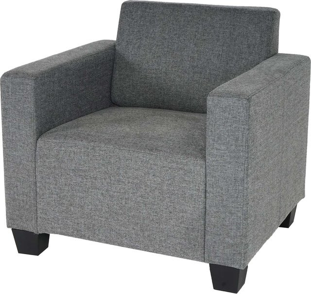 MCW Loungesessel Moncalieri in Grau aus Stoff mit Holzrahmen - Bild 1