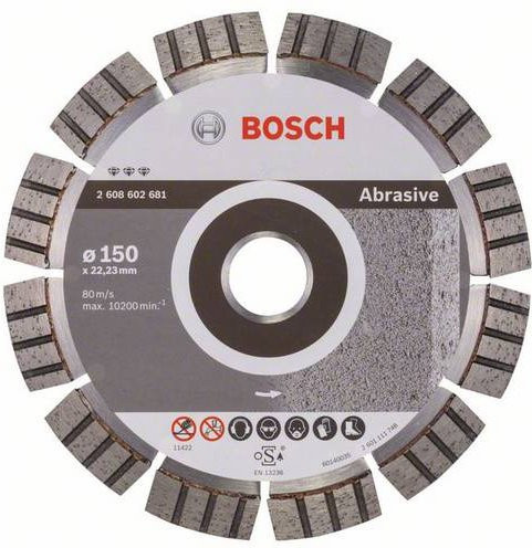 Bosch Diamanttrennscheibe für Beton und Stein, Farbe: Grau, Durchmesser: 150 mm - Bild 1