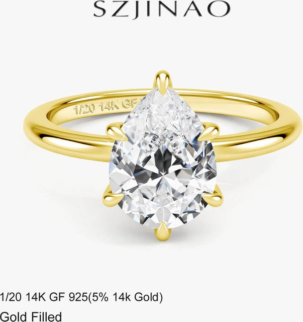 szjinao Verlobungsring 585 Gold, Diamant, Damen - Bild 1