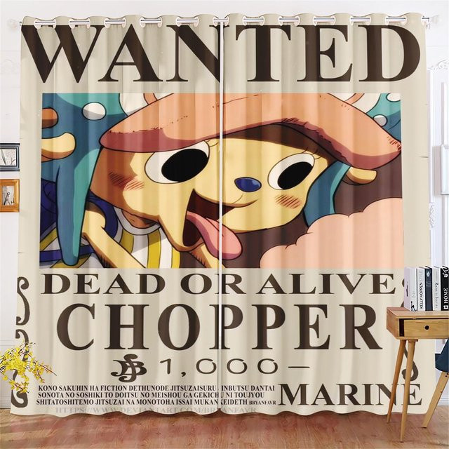 Yiran Furniture One Piece Monkey D. Luffy Gear 5 Cartoon Vorhang, Mehrfarbig, B/H: 100 x 140 cm - Bild 1