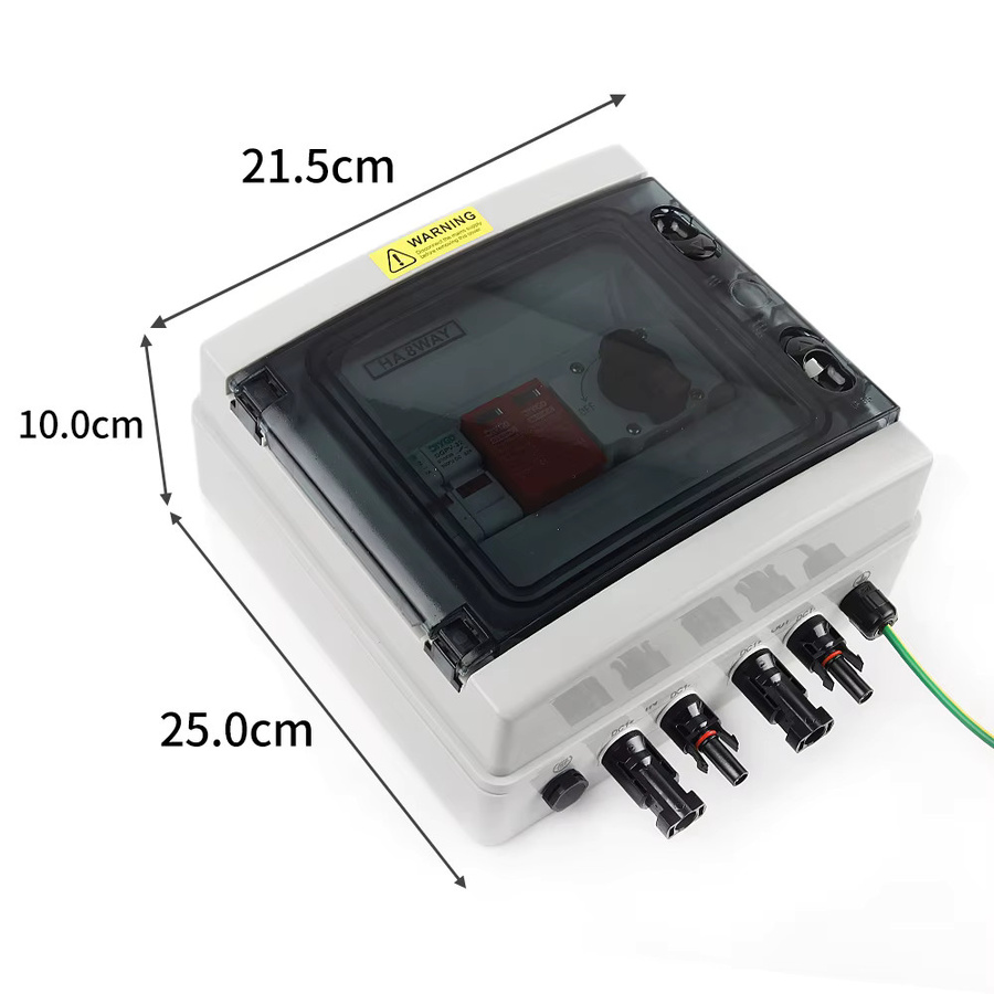 DIY GO Solar Photovoltaik PV Combiner Box mit 1 Eingang und 1 Ausgang, DC 1000V, Überspannungs- und Blitzschutz, DC-Sicherung, MCB, SPD, IP65 wasserdicht, Weiß - Bild 5