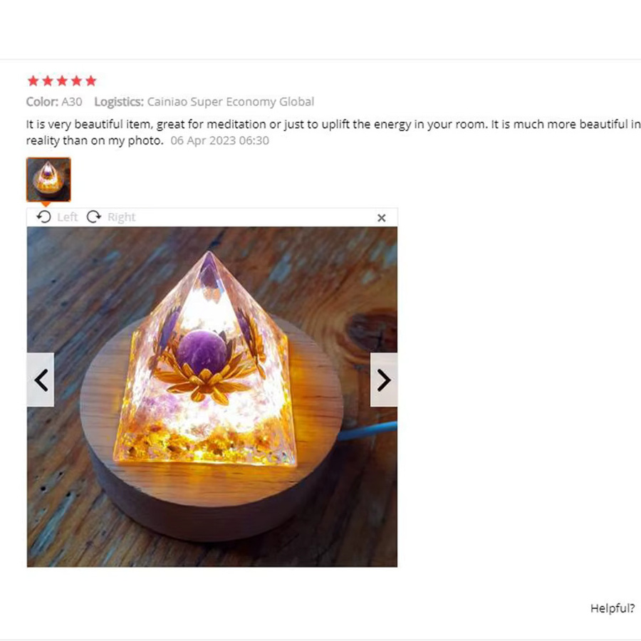 Orgonit Energiepyramide mit Amethyst Kugel in Lila als Chakra Werkzeug und Reiki Heilkristall Ornament - Bild 2